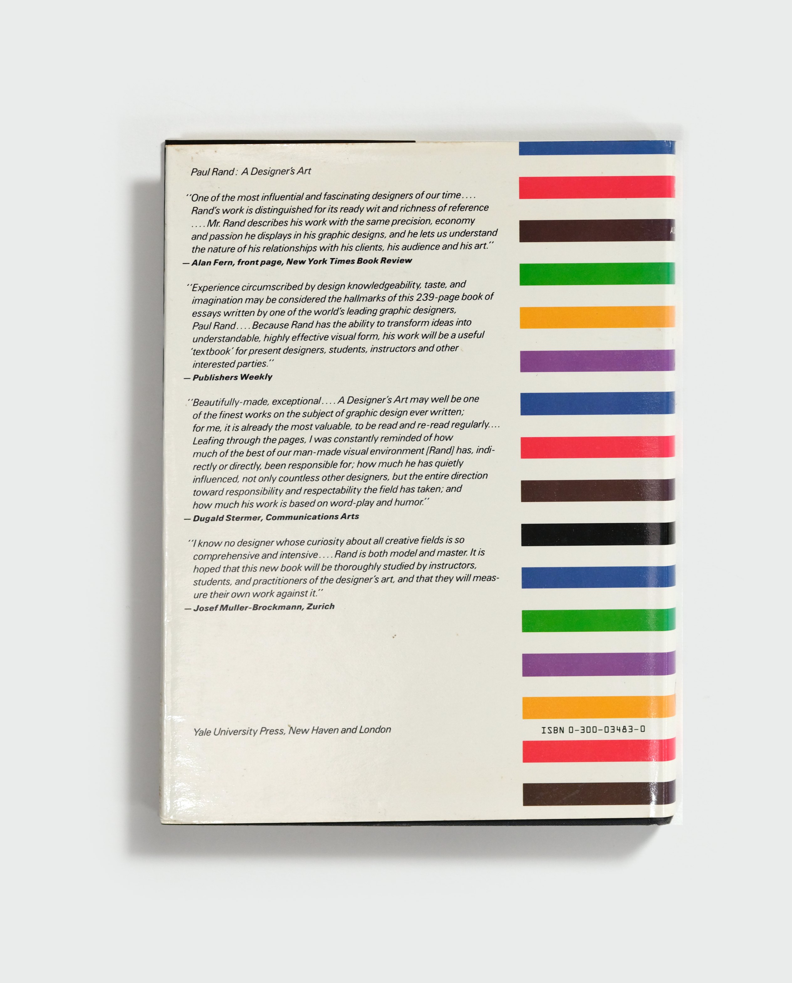 A Designer’s Art by Paul Rand — back cover