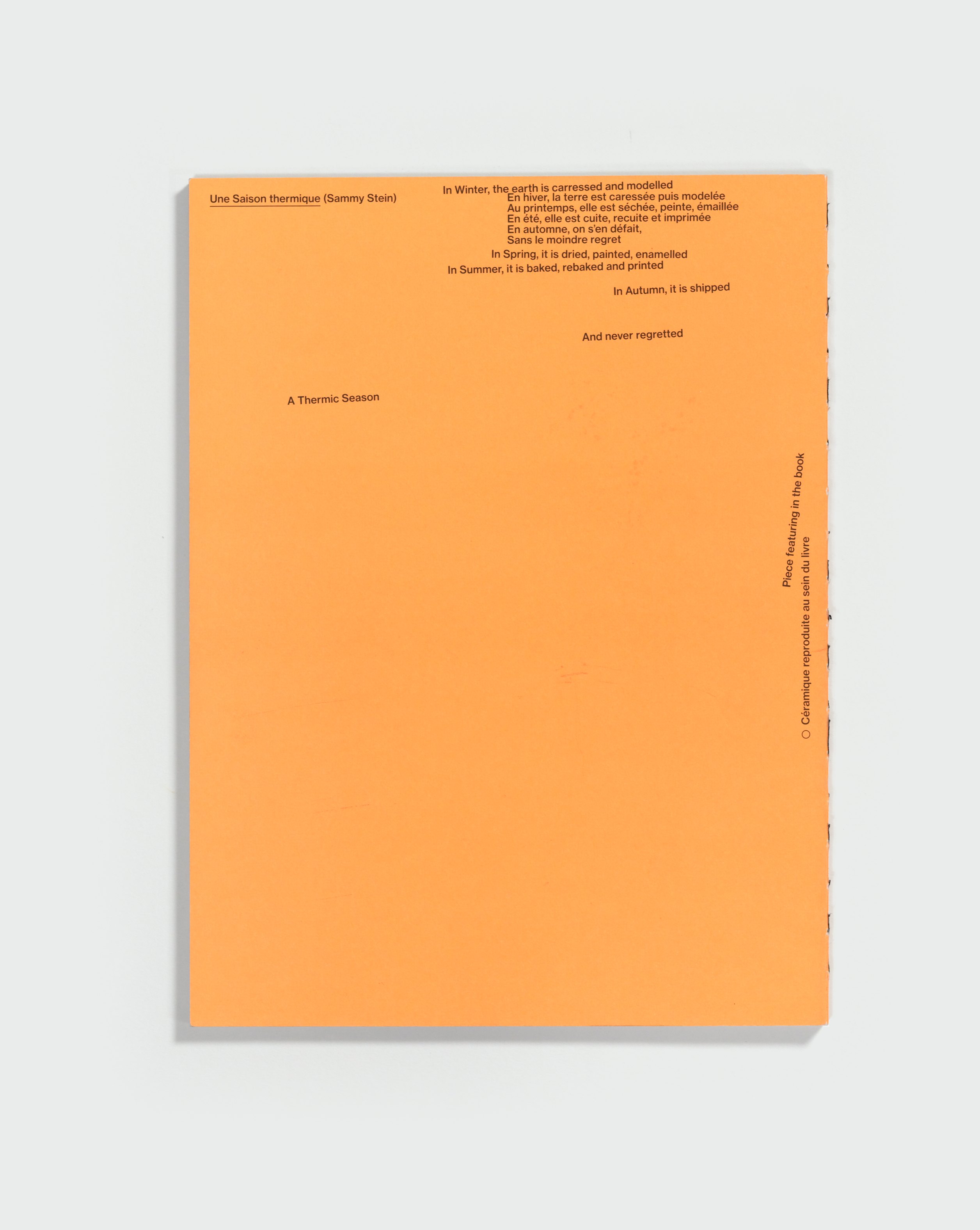 Une Saison Thermique by Séverine Bascouert, Sammy Stein — back cover